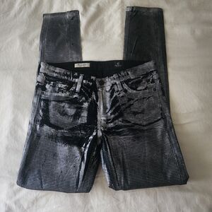 AG the Legging Super Skinny black with silver painting